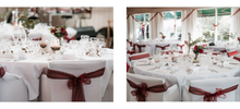 Last inn bildet i Galleri-visningsprogrammet, Pakketilbud; Stoltrekk med armlene, sløyfebånd, stoffservietter og duker kr 100 pr person