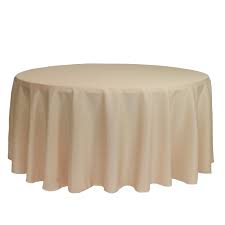 Rund duk 300 cm Farge: Beige (Går helt ned til gulvet hvis bordet er 150 cm)